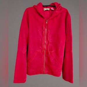 Belks Brand 2 Piece Set Matching Red Hooded Jacket(Medium)Drawstring Pant(Small)